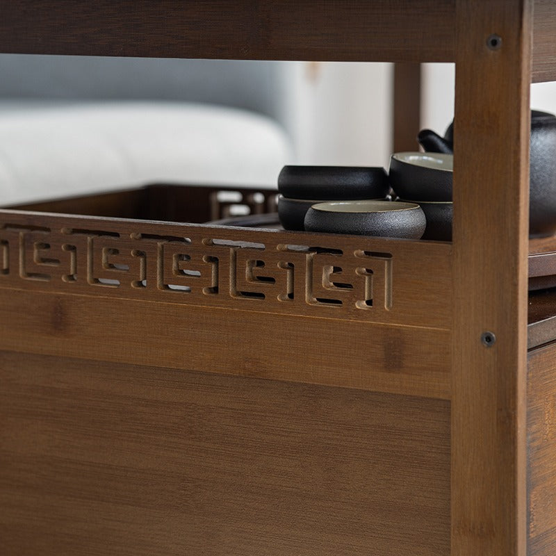 Movable Multi-functional Bamboo Tea Table