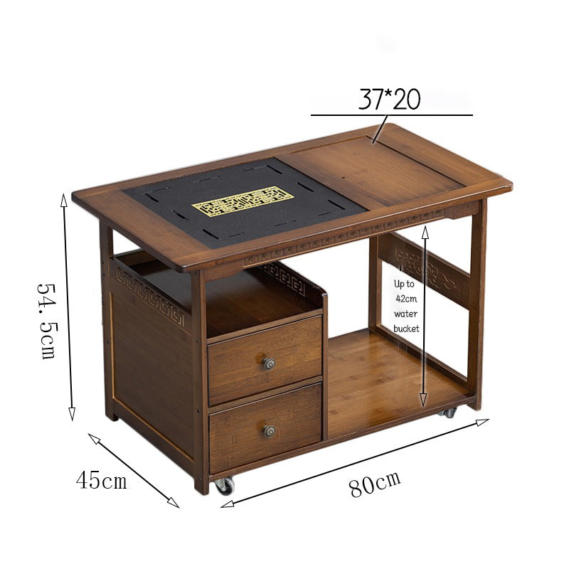 Movable Multi-functional Bamboo Tea Table