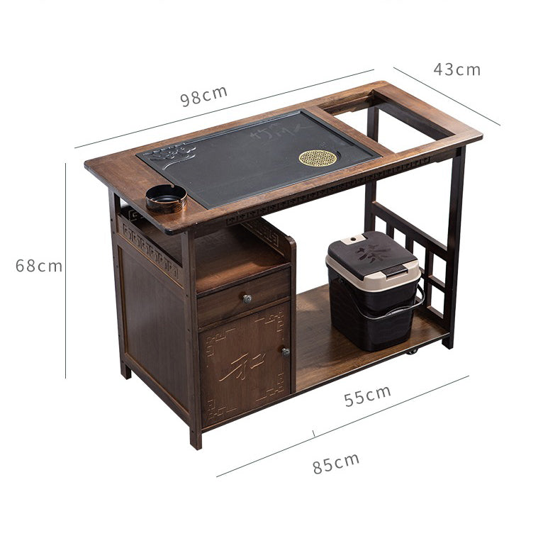 Chinese Tea Cart with Stone Tea Tray – Umi Tea Sets