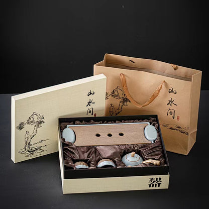 Japanese Ruyao Kyusu Tea Set With Tray