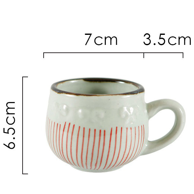 (Set of Two) Japanese Tea Cup With Handle And Saucer