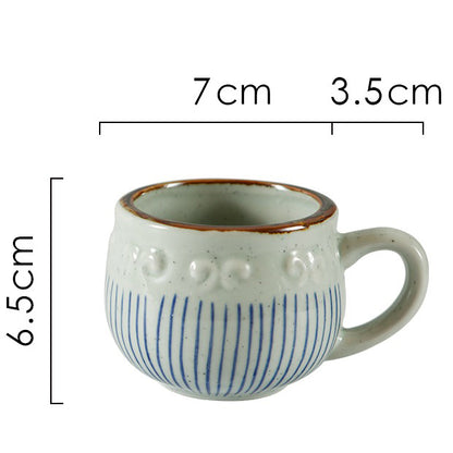 (Set of Two) Japanese Tea Cup With Handle And Saucer