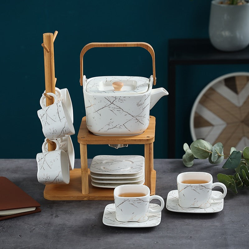 Tea Gift Set - Wooden Tea Cups, Tea Tray and Coaster set