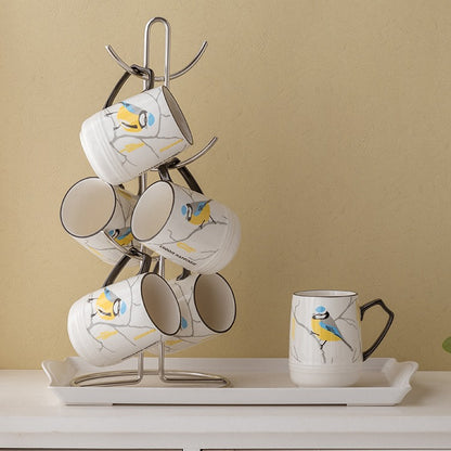 Modern Tea Set With Tray And Cup Shelf