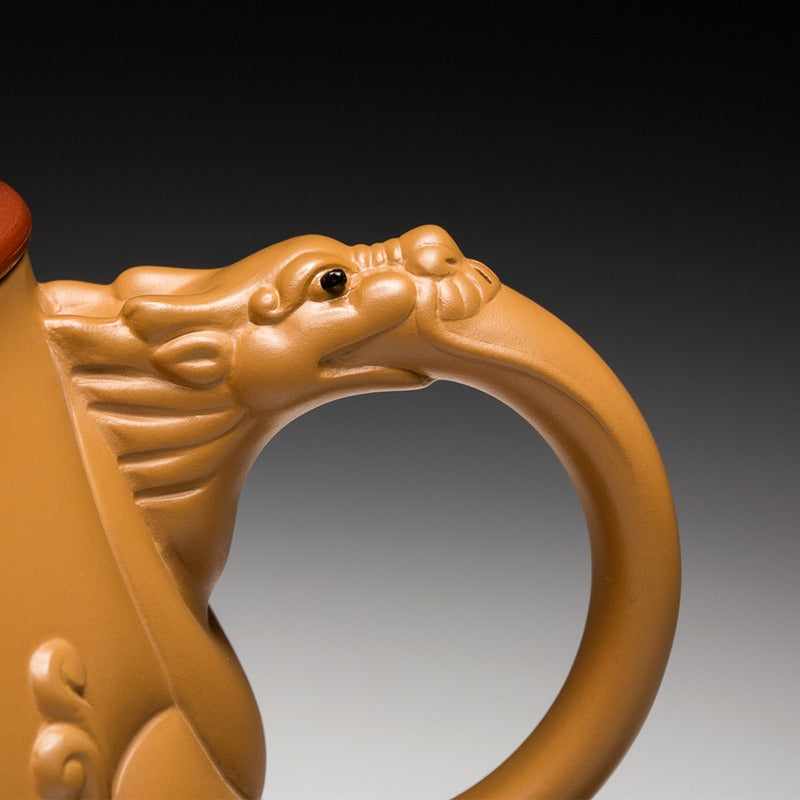 Yixing Yellow Clay Fish &amp; Dragon Tea Cup