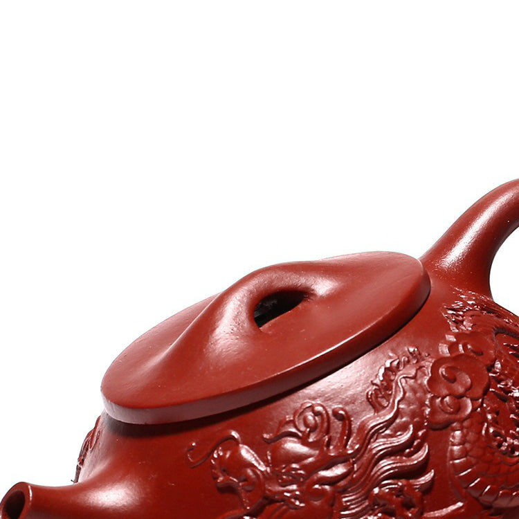 Yixing Red Clay Dragon Shi Piao Teapot