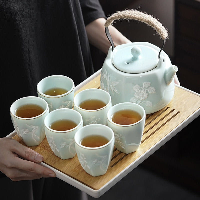 Plum Orchid Bamboo Chrysanthemum Mikawachi-yaki Tea Set – Umi Tea Sets