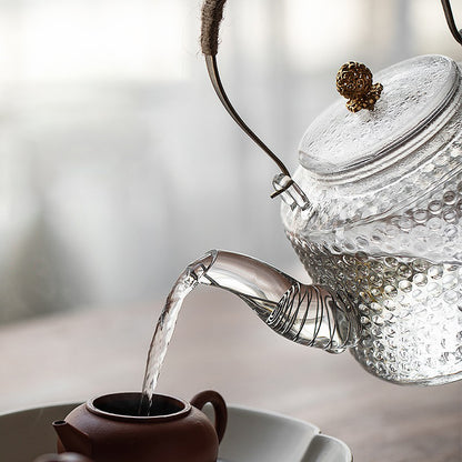 Rivet Pattern Thickened Glass Teapot