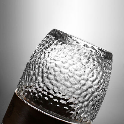 Japanese Glass Tea Cup With Wooden Lid