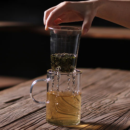 Glass Tea Cup With Mountain Infuser