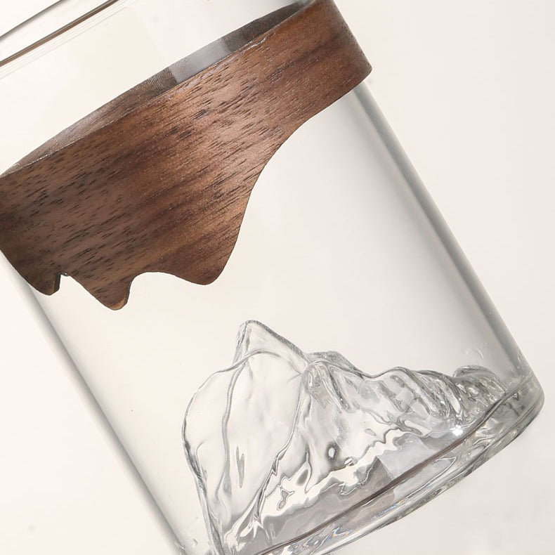 Mountain Glass Fair Cup With Bamboo Handle