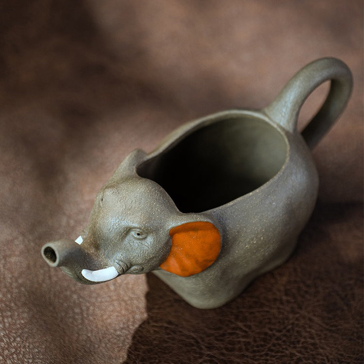 Yixing Clay Elephant Fair Cup With Tea Cup