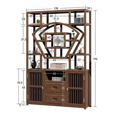 Rosewood Curio Display Cabinet Shelf