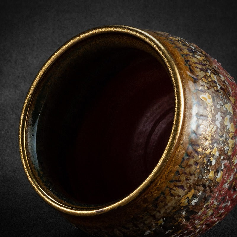 Kiln Glazed Gongfu Tea Cup With Gold