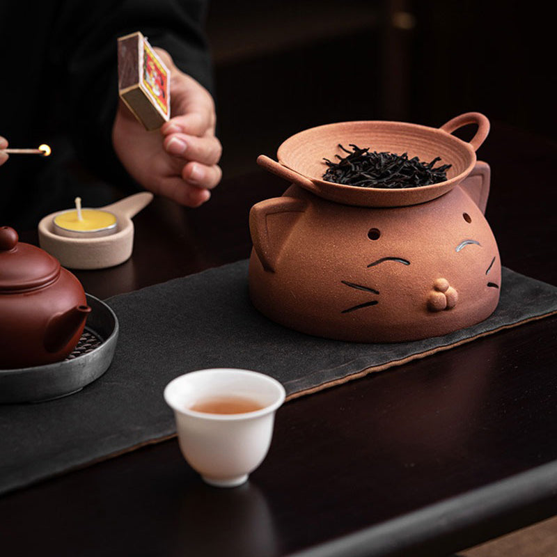 Cute Tiger Coarse Pottery Tea Leaves Stove