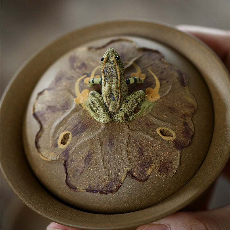Yixing Duan Ni Clay Handmade Frog Gaiwan