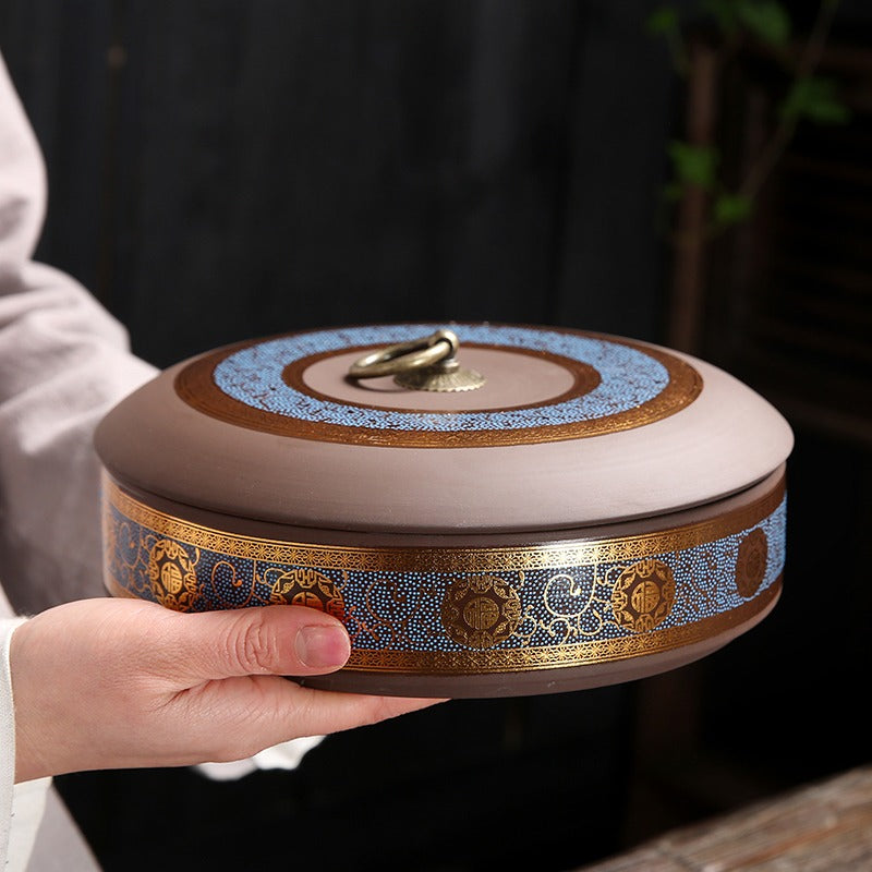 Umi Tea Sets Yixing Clay Puerh Tea Cake Caddy - Thumbnail 4