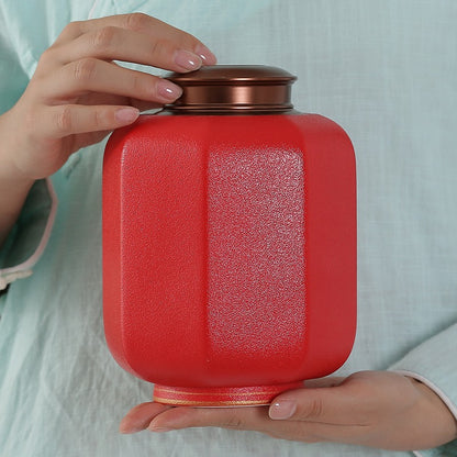 Chinese Palace Lantern Red Tea Caddy