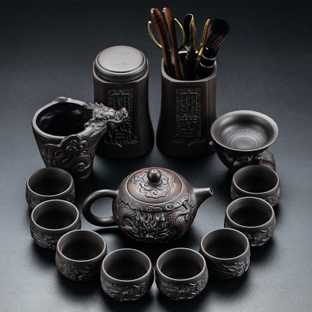 Purple Clay Tea Set With Storage Box Tray – Umi Tea Sets