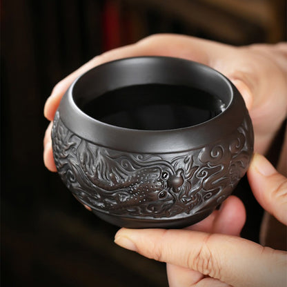 Yixing Purple Clay Dragon Tea Set