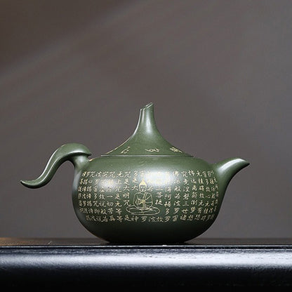 Yixing Green Clay Scriptures Teapot