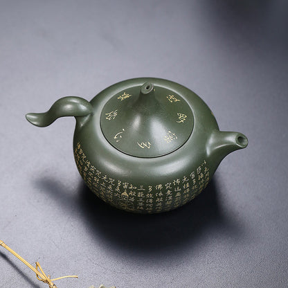 Yixing Green Clay Scriptures Teapot