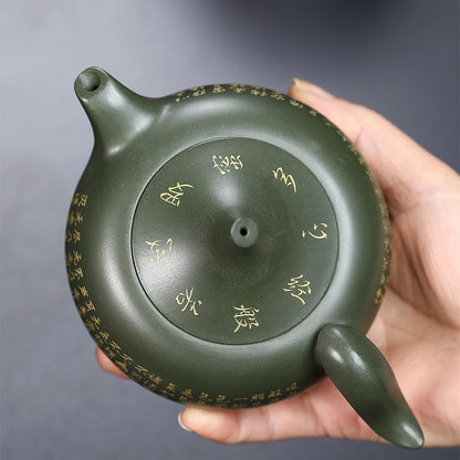 Yixing Green Clay Scriptures Teapot