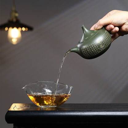Yixing Green Clay Scriptures Teapot