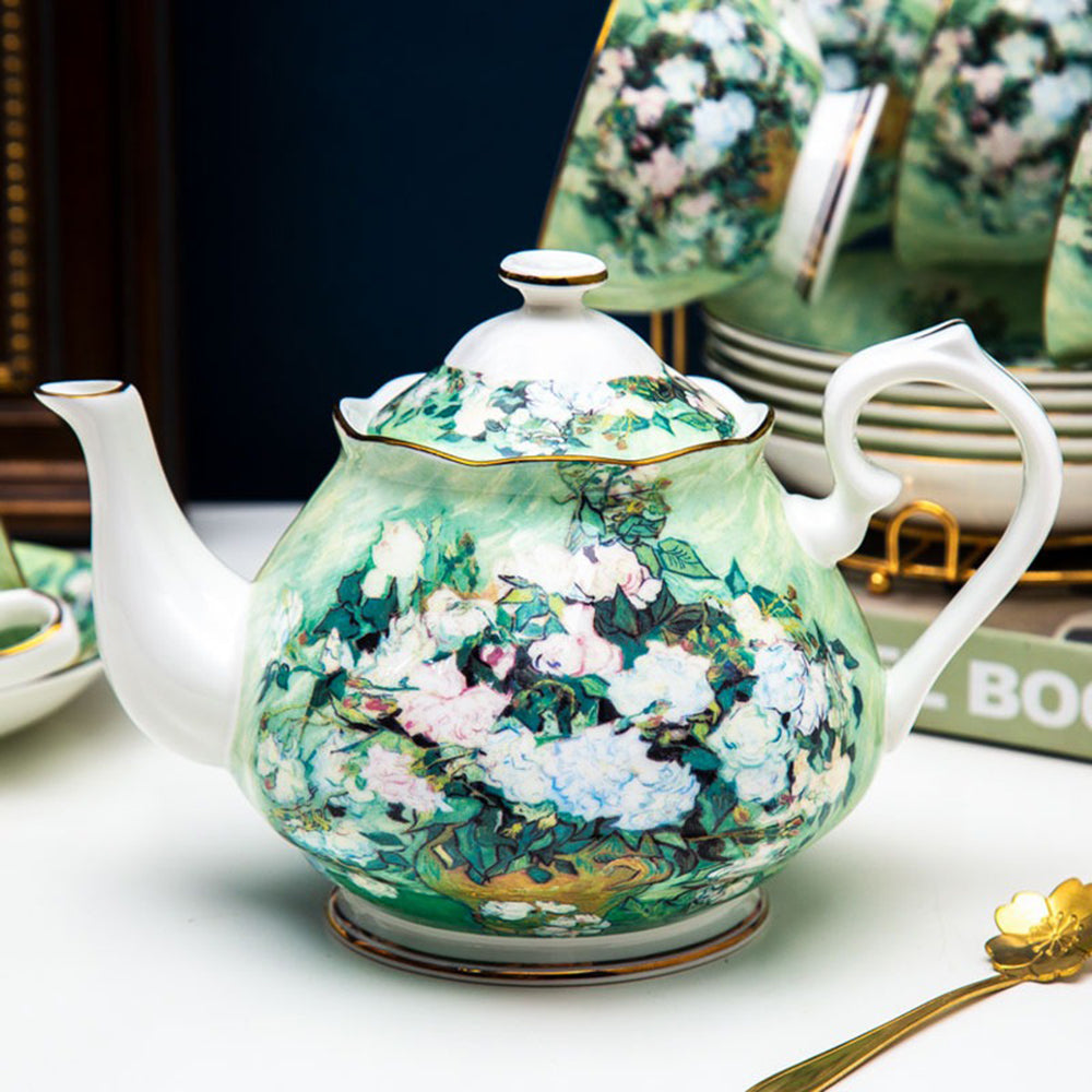 Van Gogh White Rose Bone China Tea Set – Umi Tea Sets