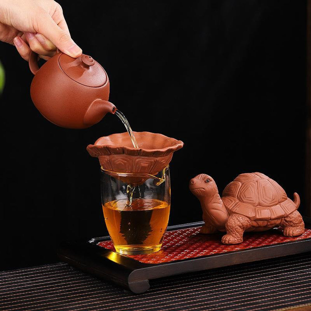 Purple Clay Turtle Tea Pet Strainer