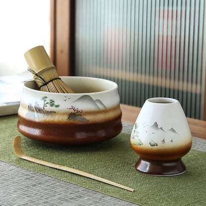 Japanese Kiln Landscape Matcha Tea Set