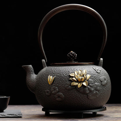 Japanese Lotus Cast Iron Teapot