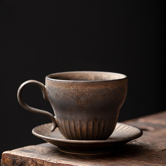 Japanese Bizen-yaki Tea Cup With Saucer – Umi Tea Sets
