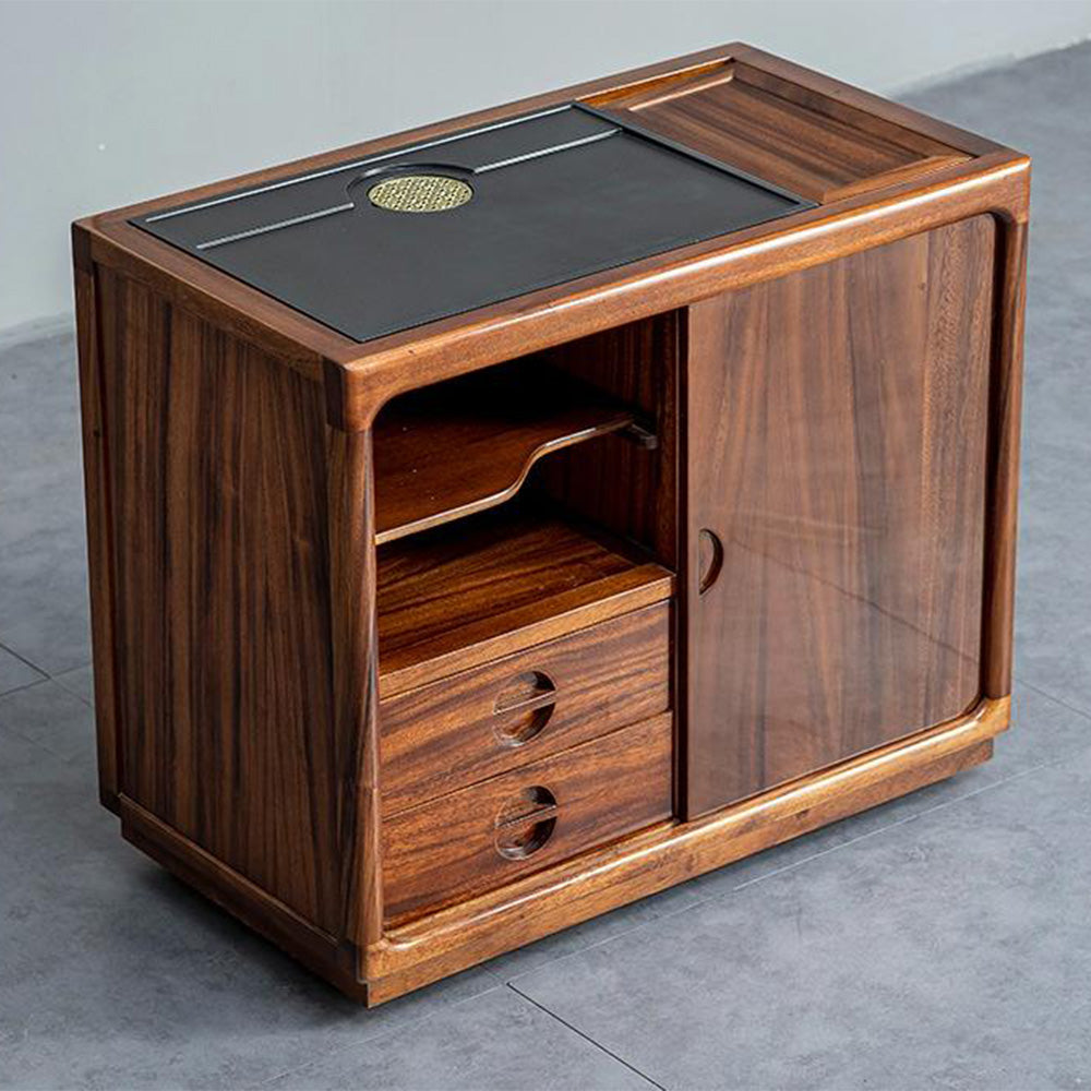 Movable Integrated Walnut Tea Table β Umi Tea Sets