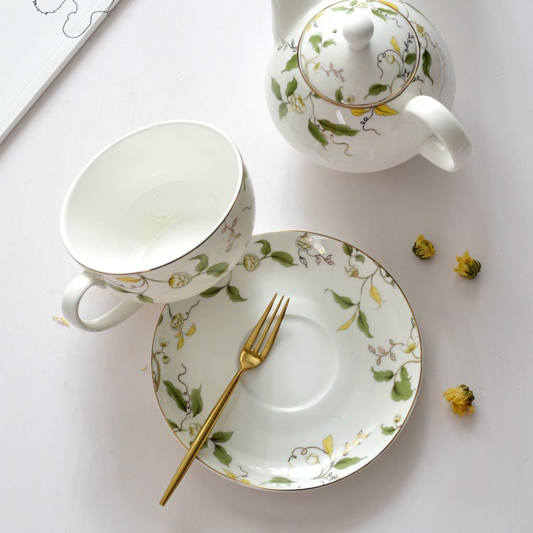 Floral Leaf Bone China Tea For One Set