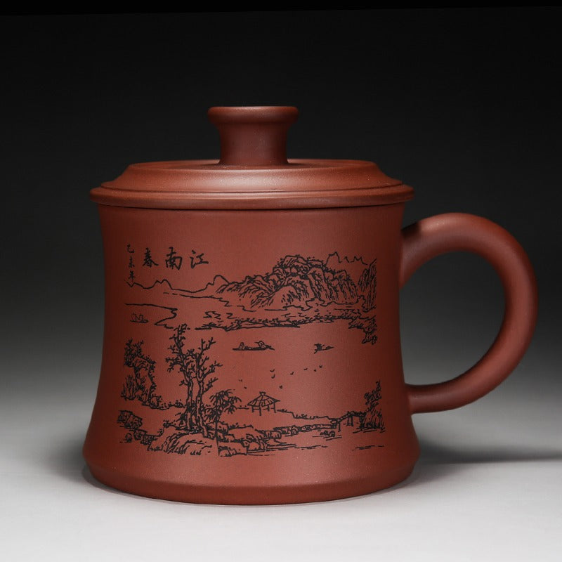 Landscape Yixing Purple Clay Tea Cup