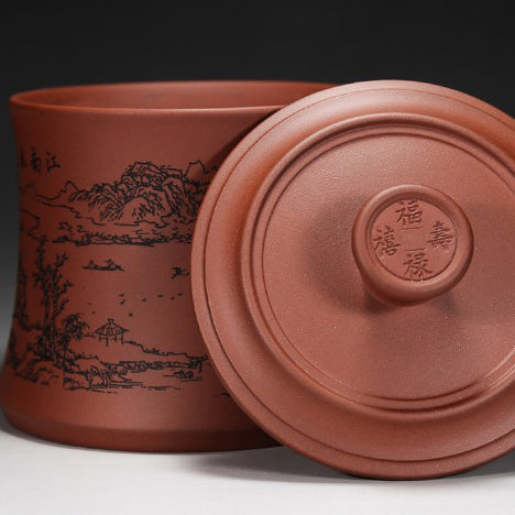 Landscape Yixing Purple Clay Tea Cup