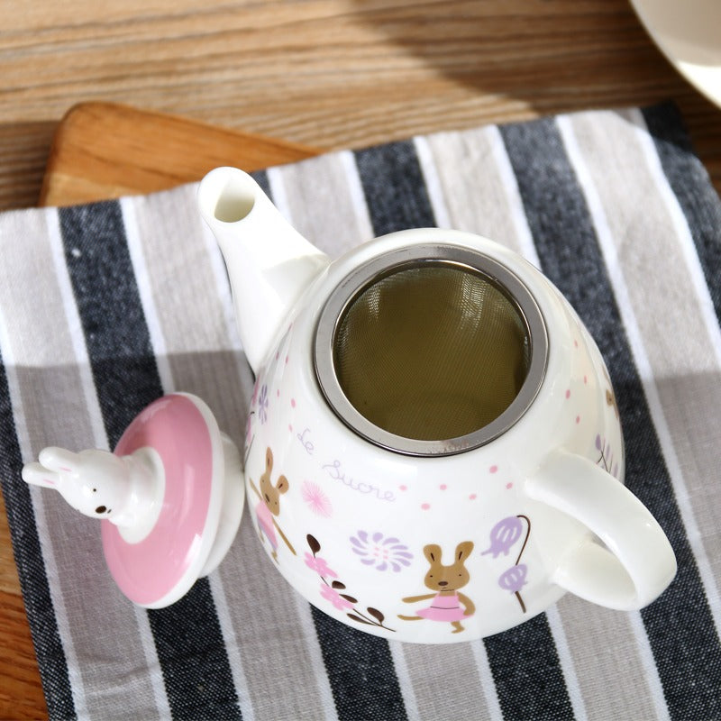 Ceramic Tea Pot with Infusers for Loose Tea -14 ounces Pink Rabbit Design teapot  set pink teapot (Pink teapot 1) - Yahoo Shopping