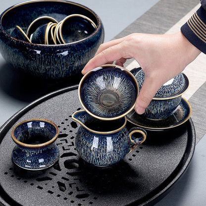 Chinese Starry Sky Jian Zhan Tea Set