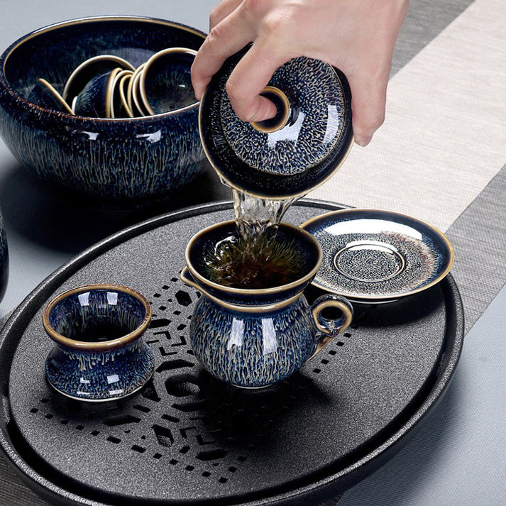 Chinese Starry Sky Jian Zhan Tea Set