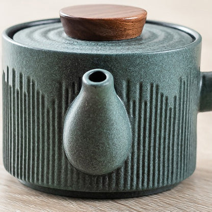 Japanese Cyan Stone Glazed Tea Set