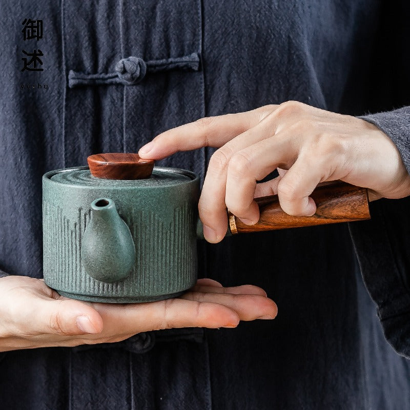 Japanese Cyan Stone Glazed Tea Set