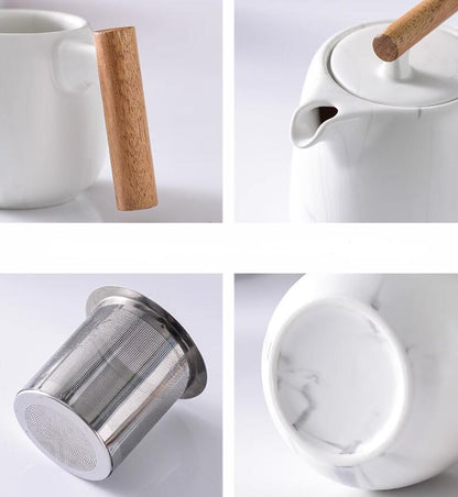 Modern Nordic Style White Tea Set