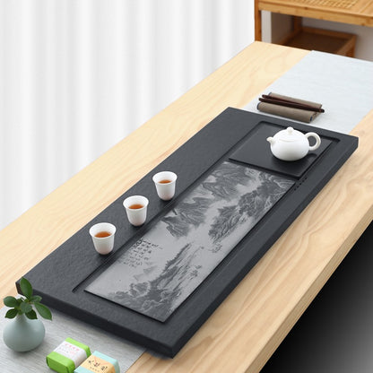 Black Stone Landscape Tea Tray