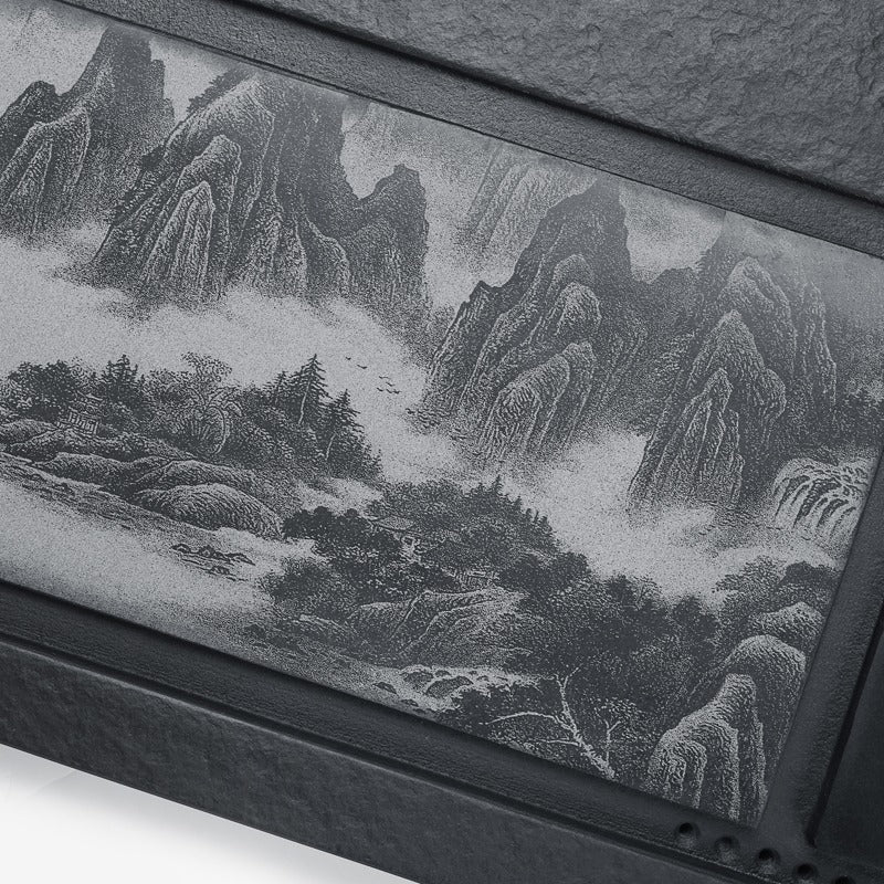 Black Stone Landscape Tea Tray