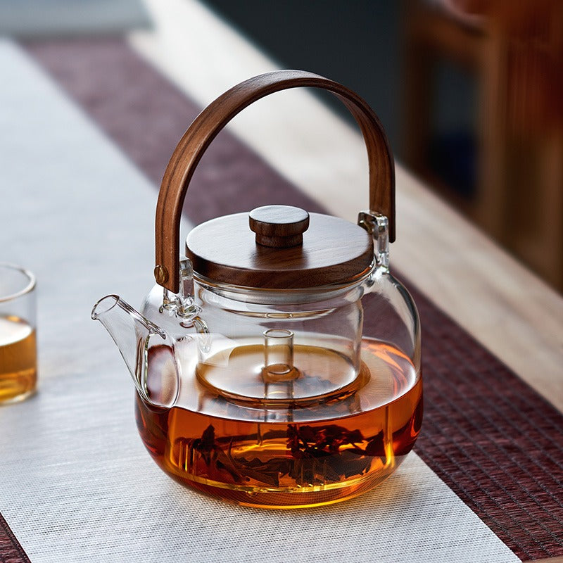 Mini Size Glass Teapot Tea Kettle-with Stainless