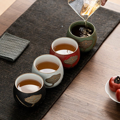 Kiln Transformed Lotus Kung Fu Tea Cup (Set of 4)