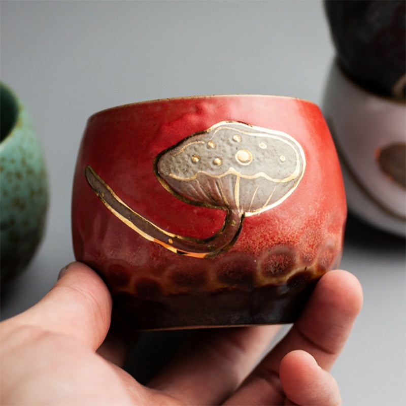Kiln Transformed Lotus Kung Fu Tea Cup (Set of 4)