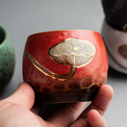 Kiln Transformed Lotus Kung Fu Tea Cup (Set of 4)