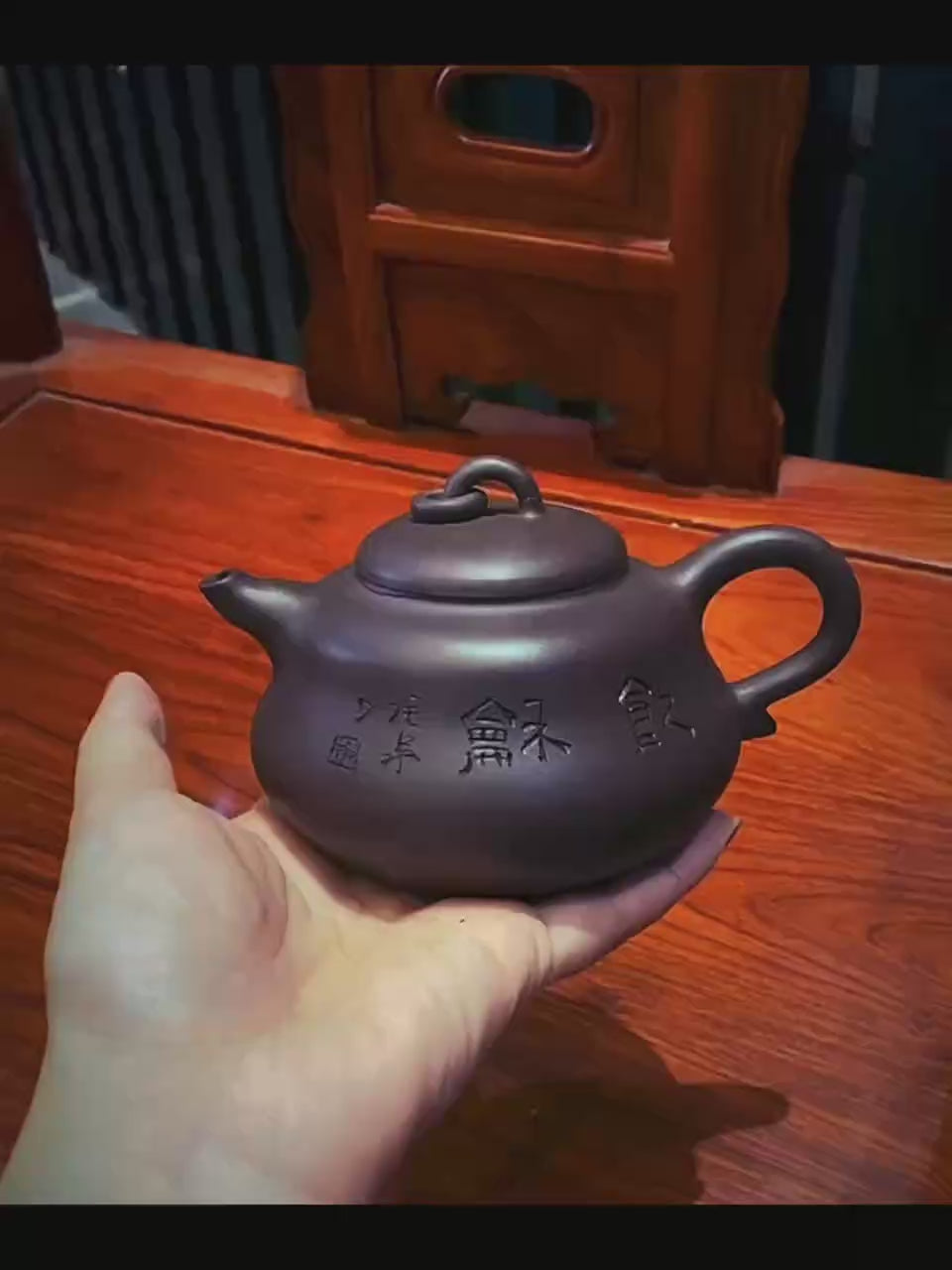 Yixing Purple Clay Gourd Teapot